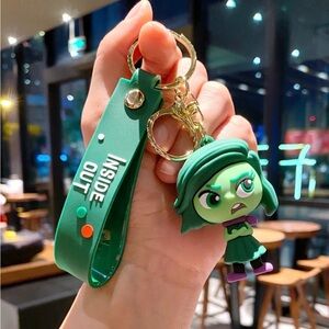 Green Inside Out Keychain with Character Charm